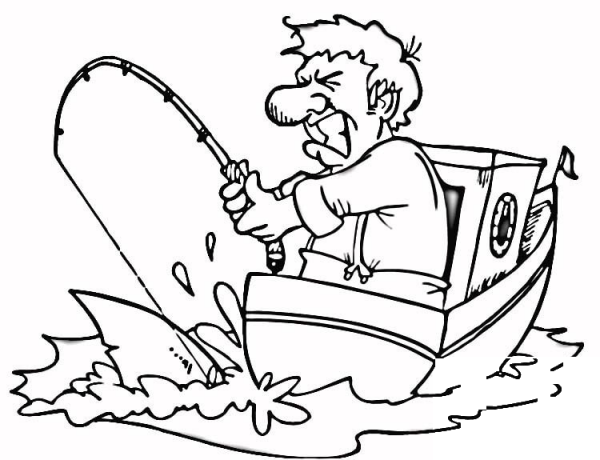 Mad Fisher coloring page image