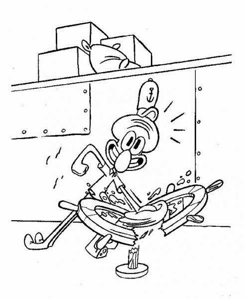 Mad Squidward  coloring page image
