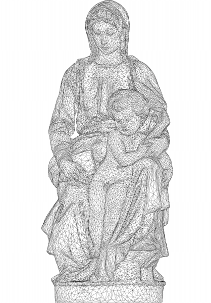 Madonna and Child 3D Wireframe coloring page image