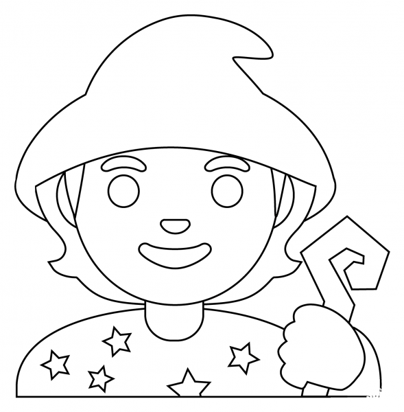 Mage Emoji coloring page image