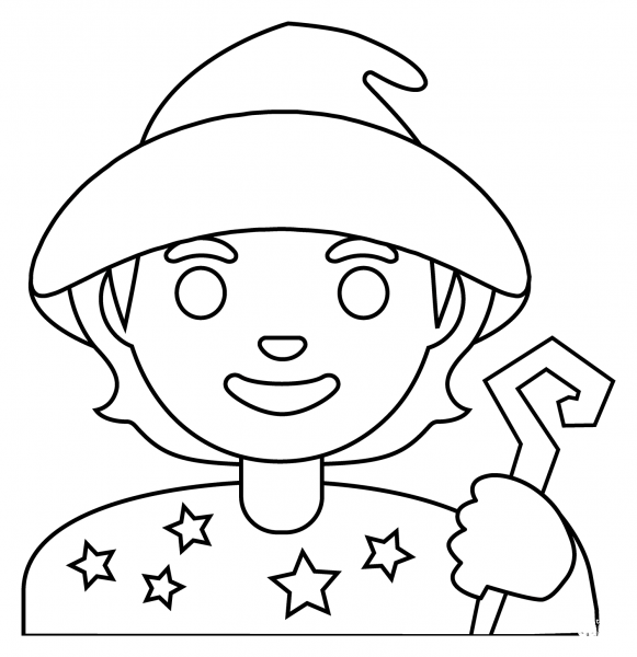 Mage Emoji coloring page image