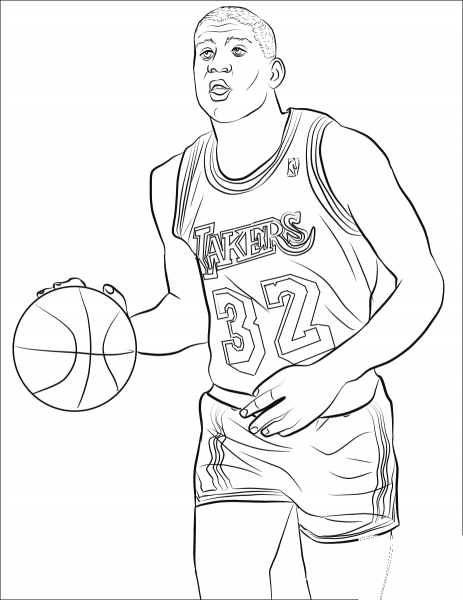 Magic Johnson coloring page image