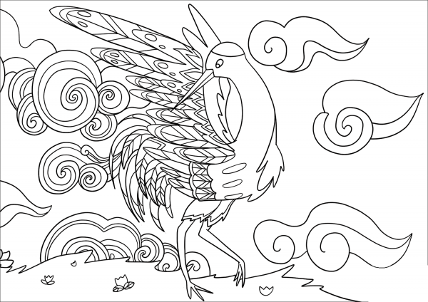 Magic Stork coloring page image