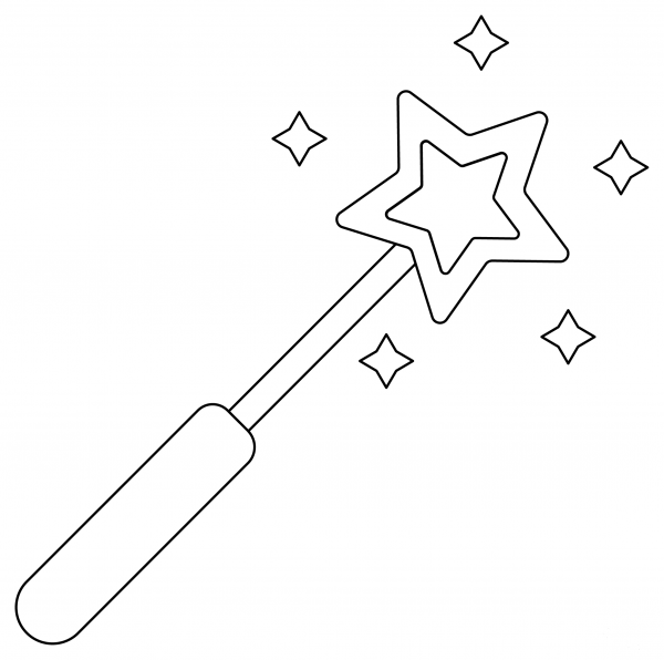 Magic Wand coloring page image