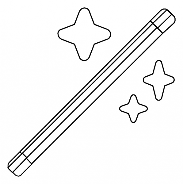 Magic Wand Emoji coloring page image