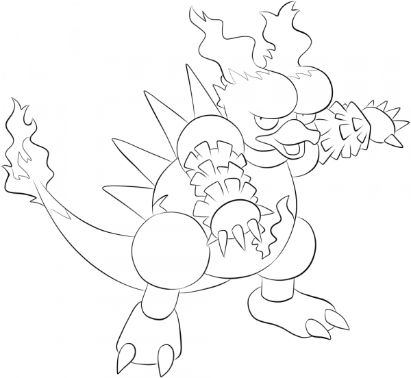 Magmar coloring page image