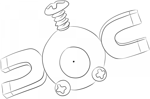 Magnemite coloring page image