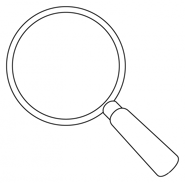 Magnifying Glass Tilted Left Emoji coloring page image