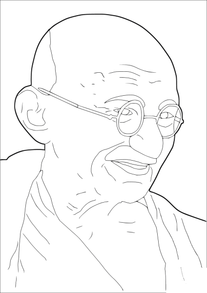 Mahatma Gandhi  coloring page image