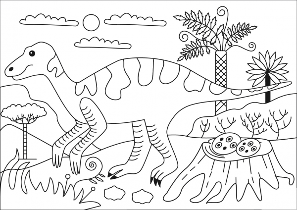 Maiasaura coloring page image