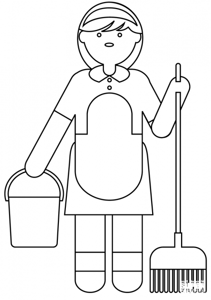 Maid coloring page image