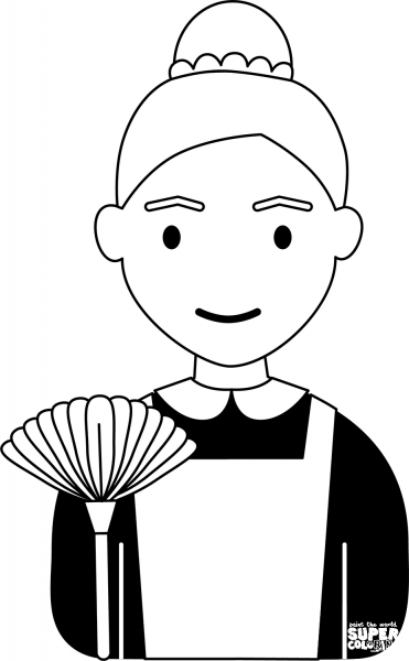 Maid coloring page image