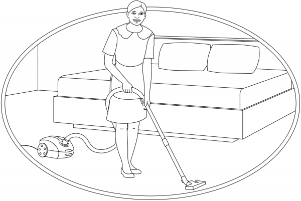 Maid coloring page image