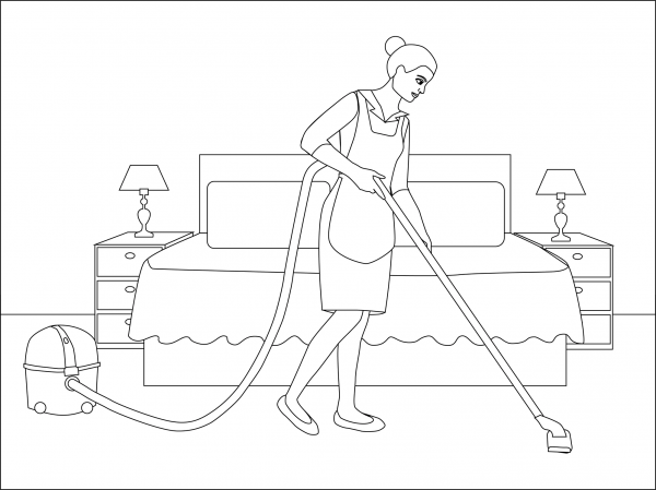 Maid coloring page image