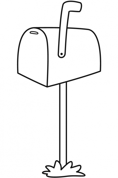 Mailbox coloring page image