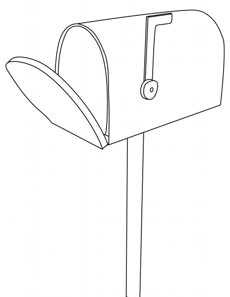 Mailbox coloring page image