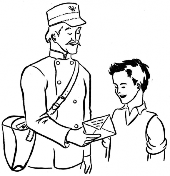 Mailman  coloring page image
