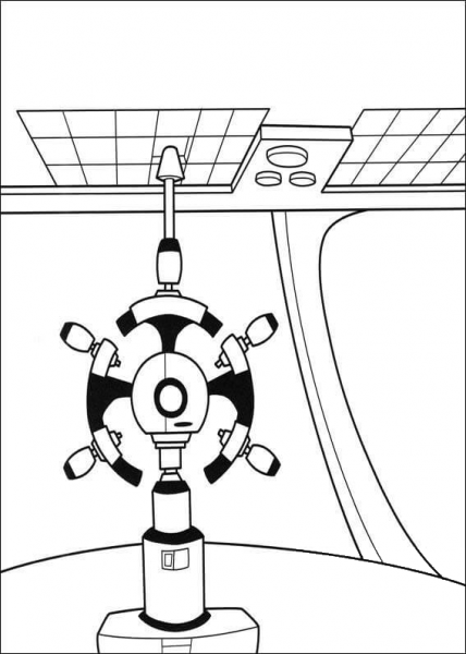 Main Room In The Space Ship  coloring page image