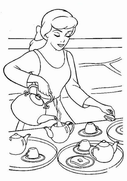 Making a Tea  coloring page image