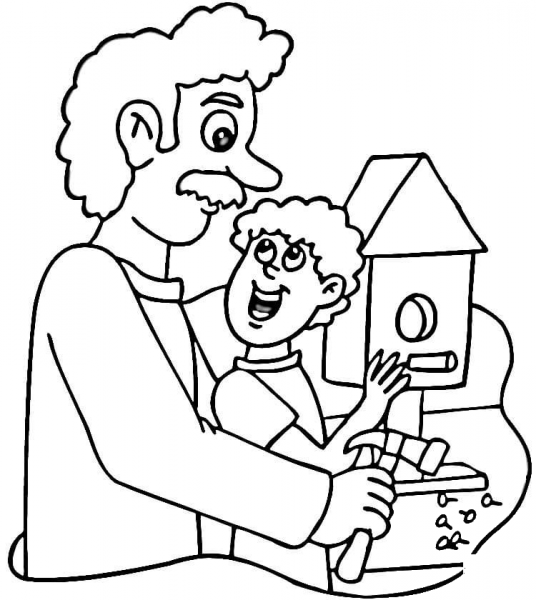 Making Birdhouse  coloring page image