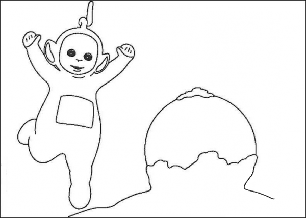 Making Snow Ball  coloring page image