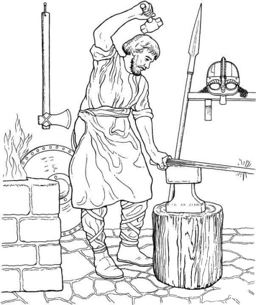 Making the Sword  coloring page image