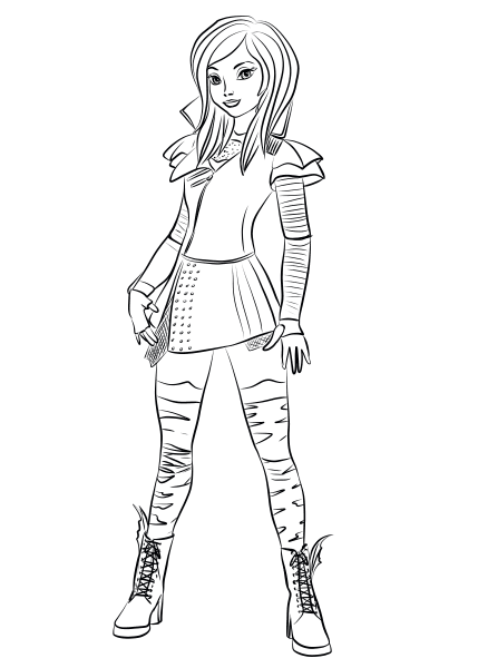 Mal from Descendants coloring page image