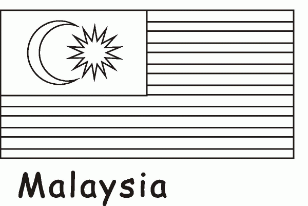 Malaysia Flag  coloring page image