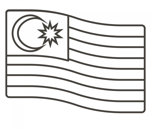 Malaysia Flag coloring page image