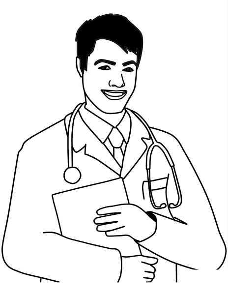 Male Doctor coloring page image