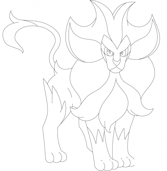 Male Pyroar coloring page image