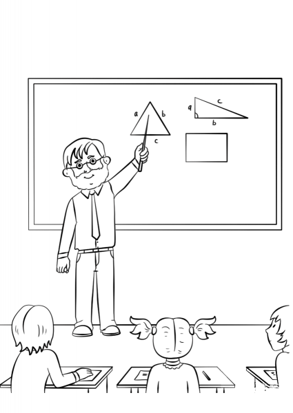 Male Teacher coloring page image