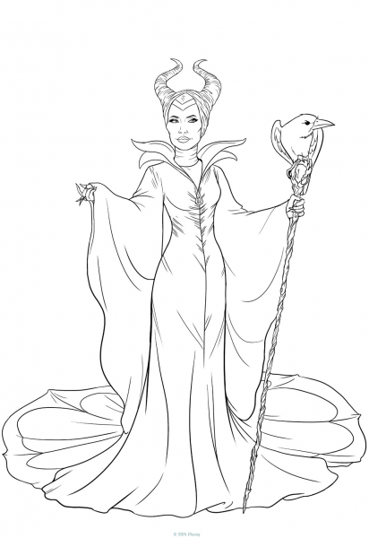 Maleficent coloring page image