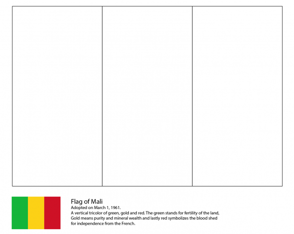Mali Flag coloring page image