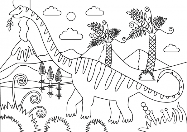 Mamenchisaurus coloring page image