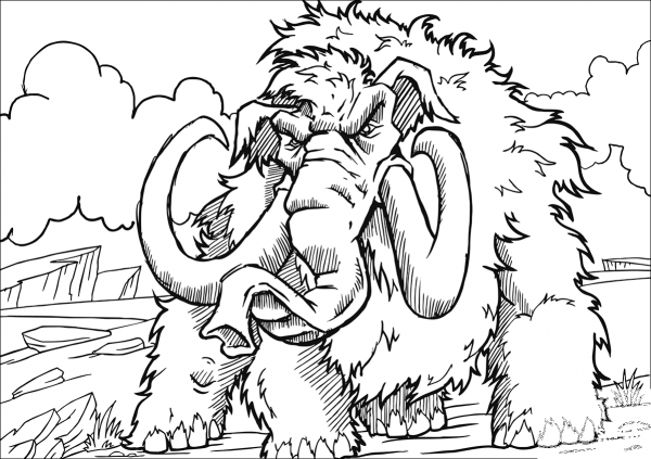 Mammoth coloring page image