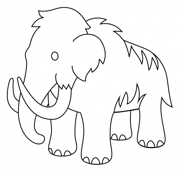 Mammoth Emoji coloring page image