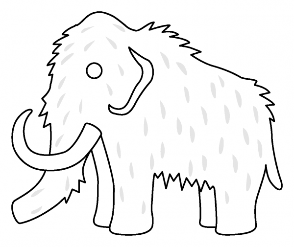 Mammoth Emoji coloring page image