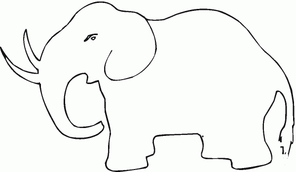 Mammoth Outline coloring page image