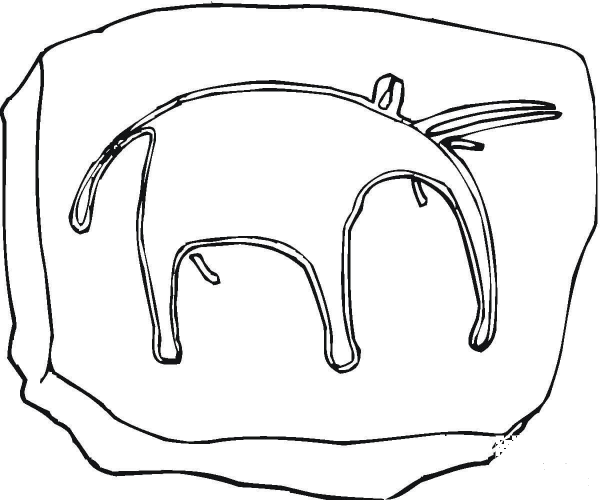 Mammoth Petroglyph coloring page image