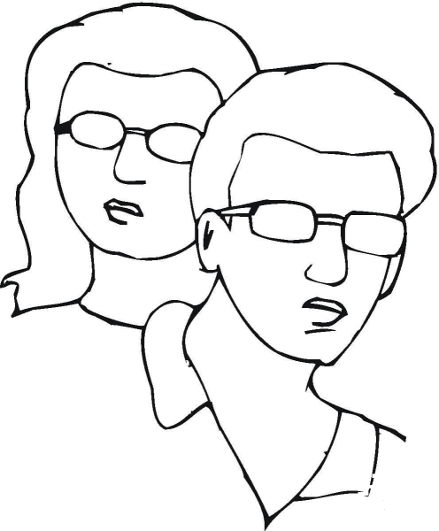 Man And Woman In Sunglasses  coloring page image