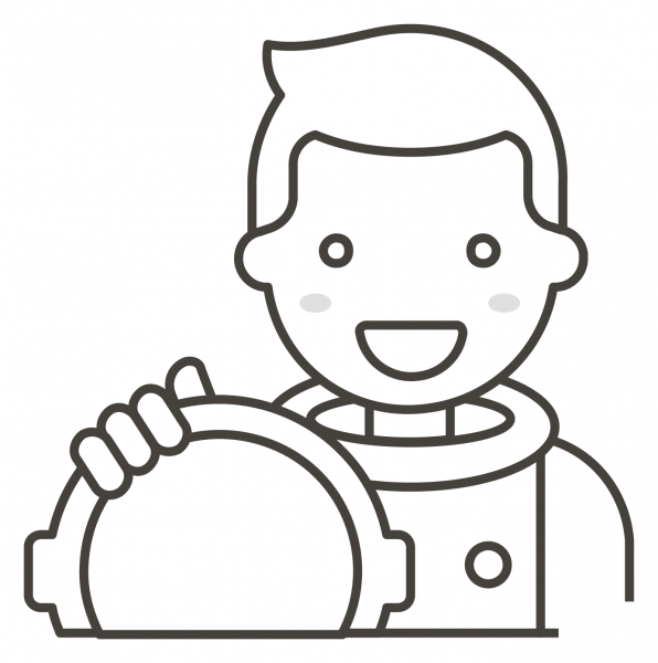 Man Astronaut coloring page image