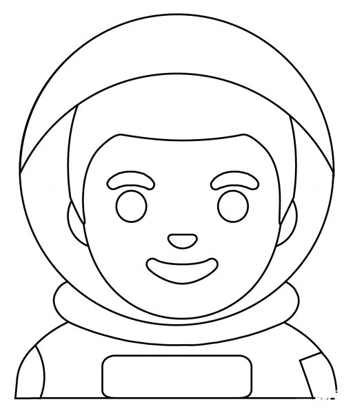 Man Astronaut Emoji coloring page image
