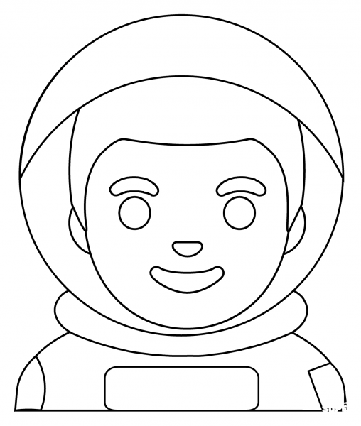 Man Astronaut Emoji coloring page image