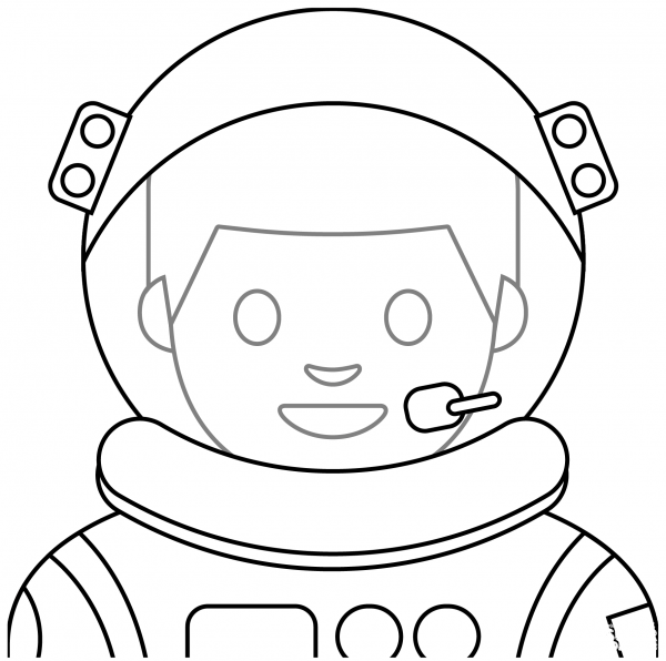 Man Astronaut Emoji coloring page image