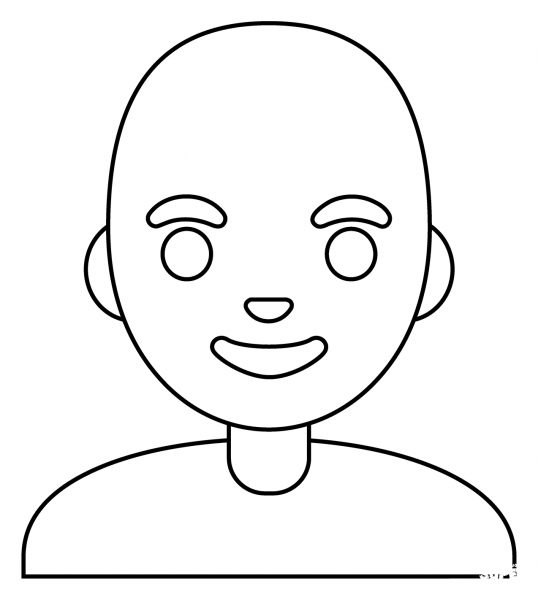 Man Bald Emoji coloring page image