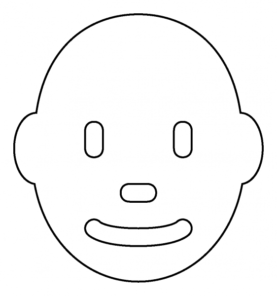 Man Bald Emoji coloring page image