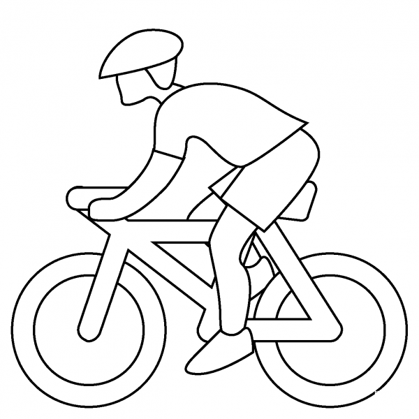 Man Biking Emoji coloring page image