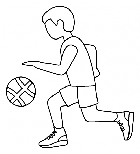 Man Bouncing Ball Emoji coloring page image