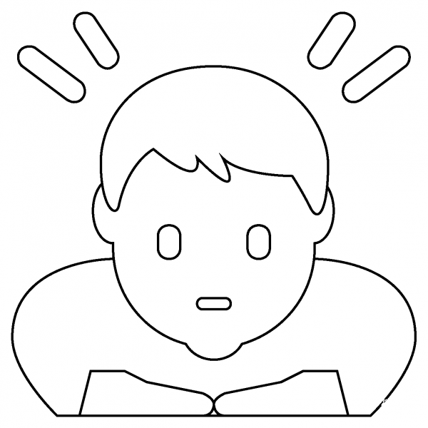 Man Bowing Emoji coloring page image